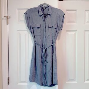 Navy/ White Button Up Dress
